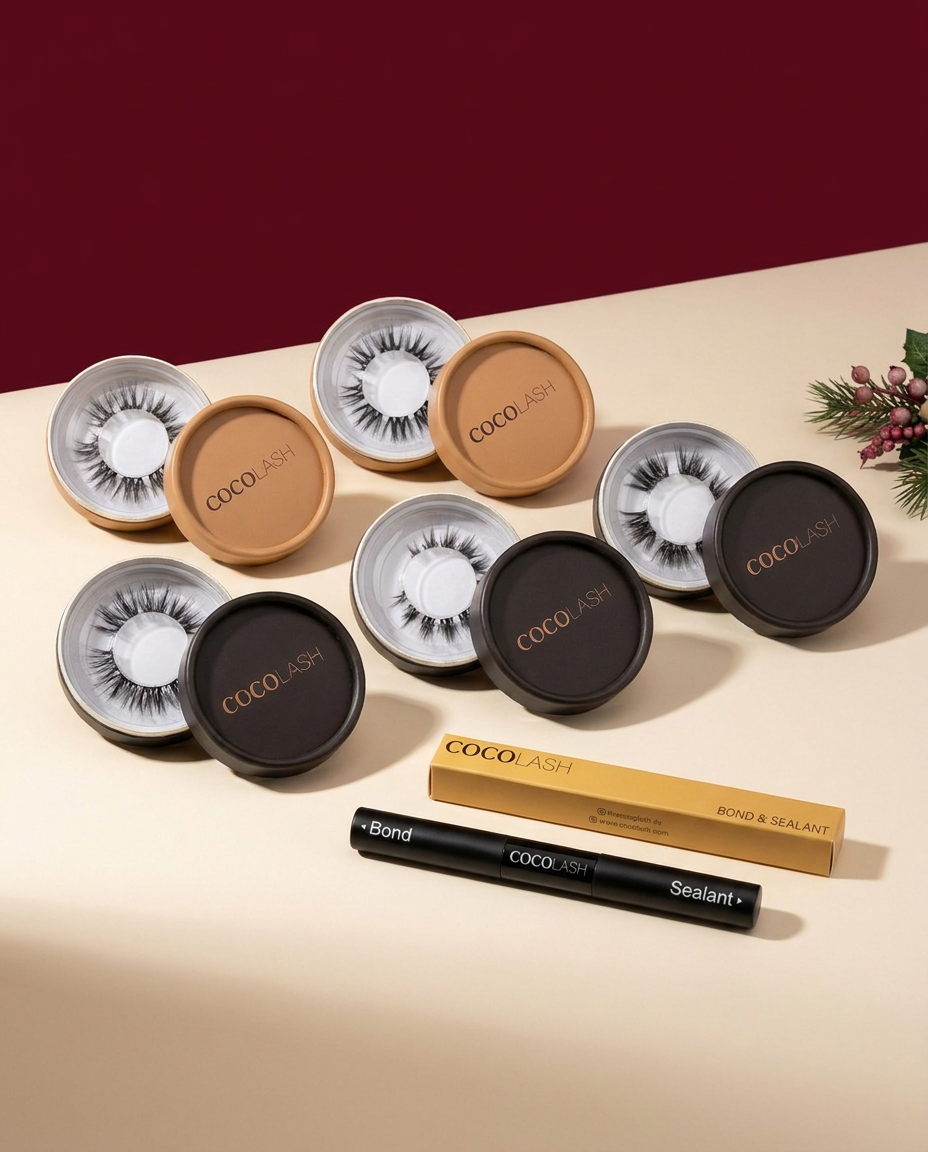 Bouquet concept: five single-lash packs and one dual-ended Bond and Sealant tube with its gold carton